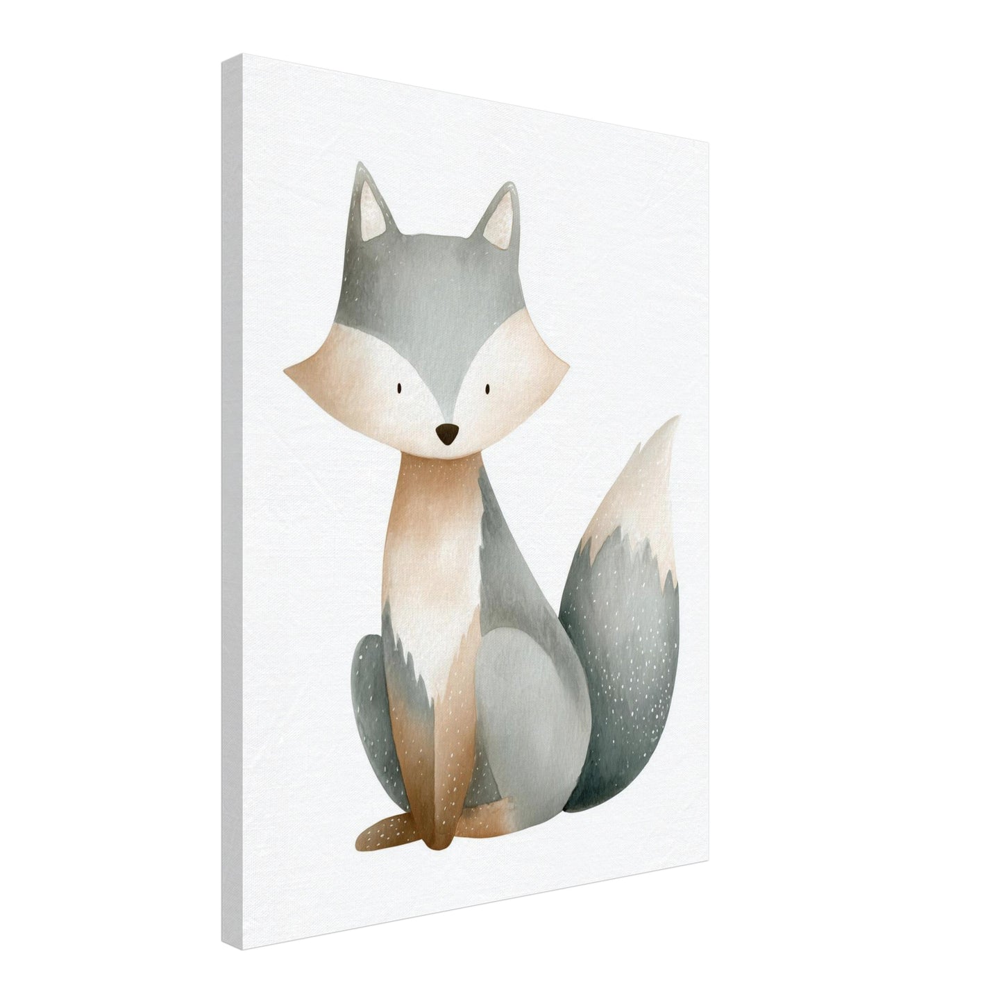 Aquarell Fuchs sitzend Leinwandbild