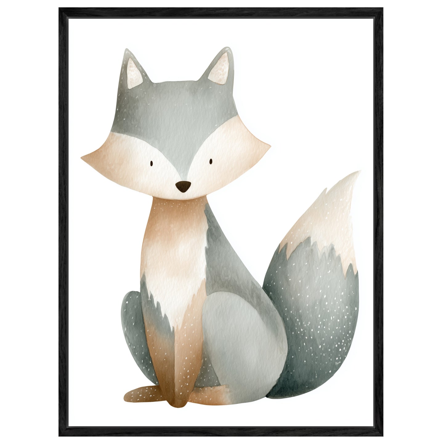 Aquarell Fuchs sitzend Leinwandbild