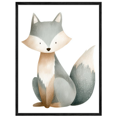 Aquarell Fuchs sitzend Leinwandbild
