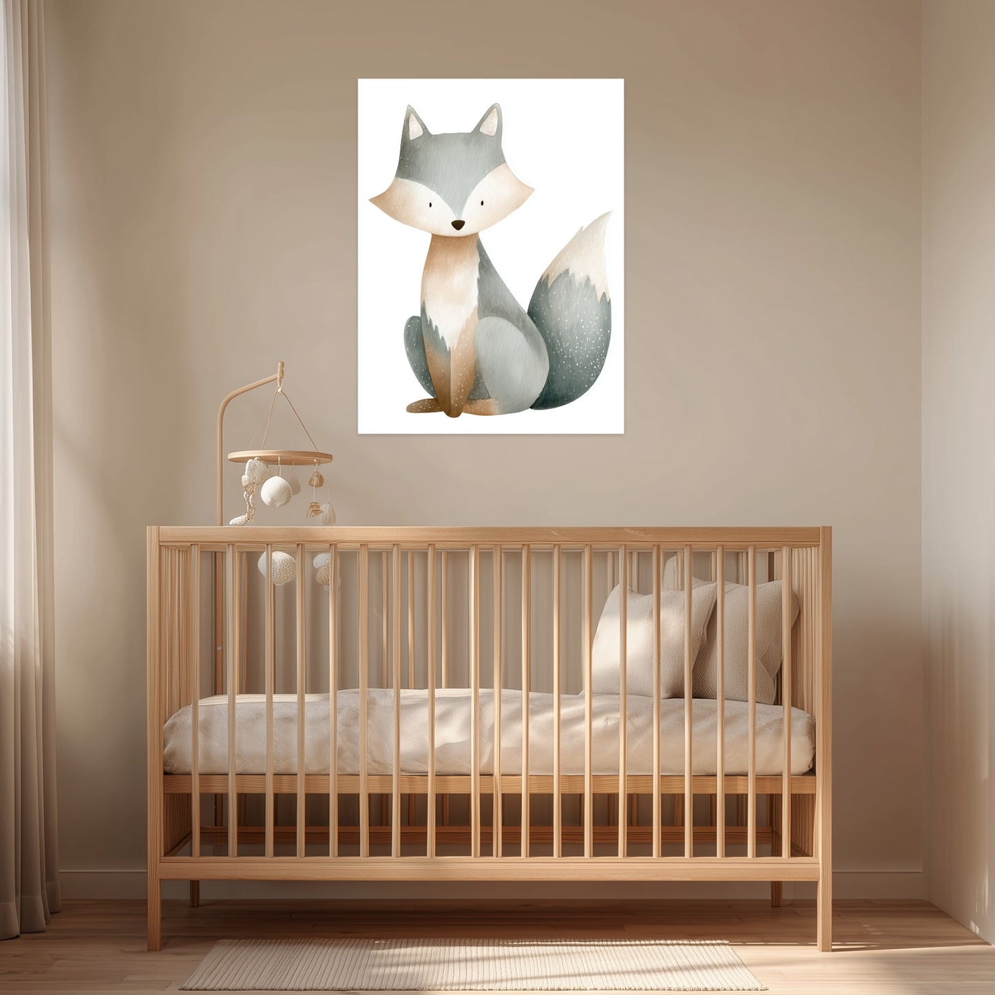 Aquarell Fuchs sitzend Poster