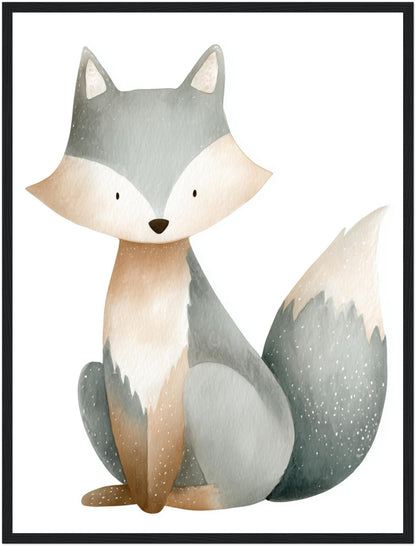 Aquarell Fuchs sitzend Poster