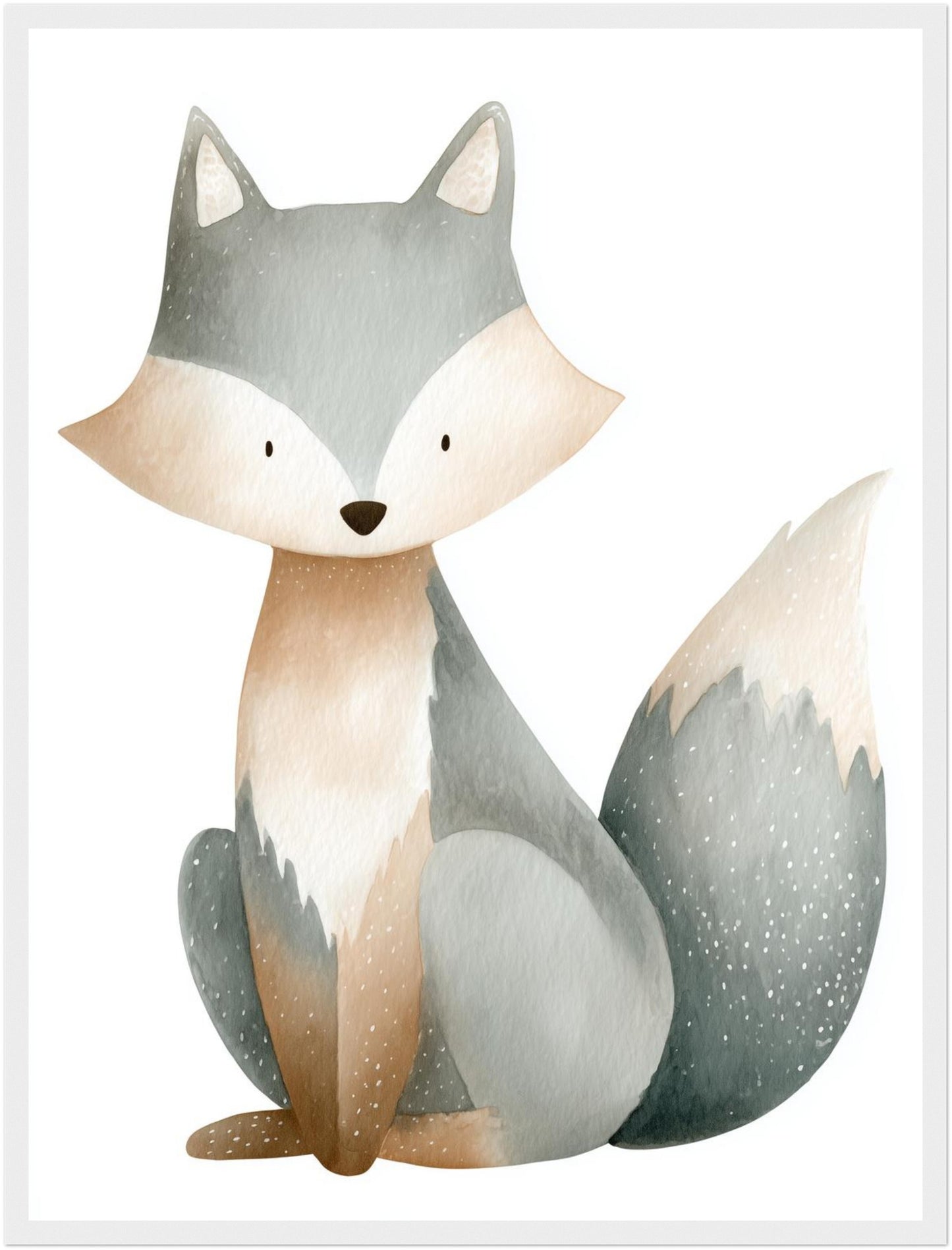 Aquarell Fuchs sitzend Poster