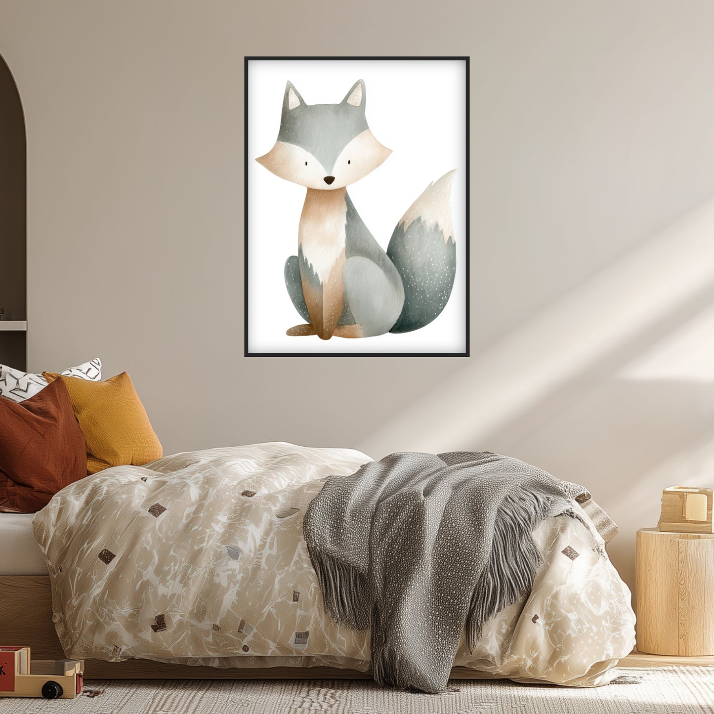 Aquarell Fuchs sitzend Poster