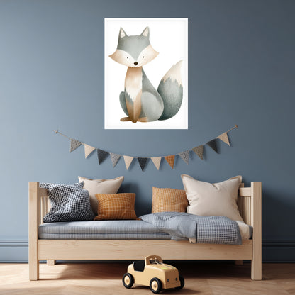 Aquarell Fuchs sitzend Poster