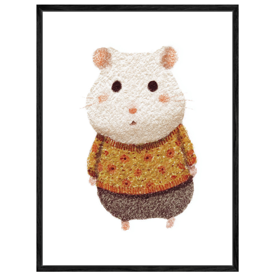 Babyhamster im Pullover Leinwand Kinderzimmer – Leinwand auf Holzrahmen – Ansicht 4