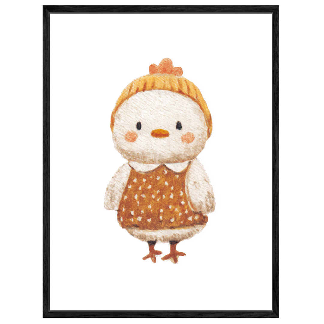 Babyhuhn im Pullover Leinwand Kinderzimmer – Leinwand auf Holzrahmen – Ansicht 4