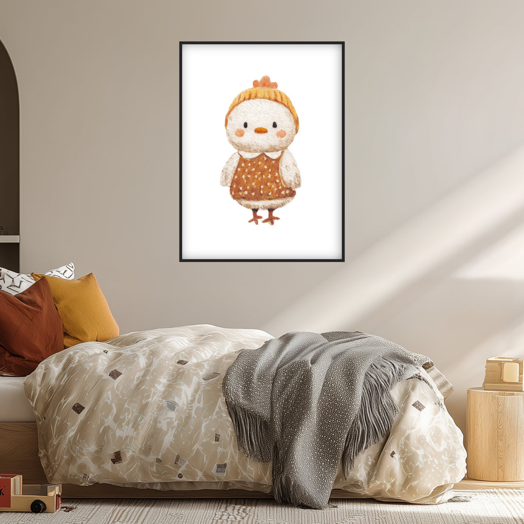Babyhuhn im Pullover Poster Kinderzimmer – mattes Kunstdruck-Papier – Ansicht 2