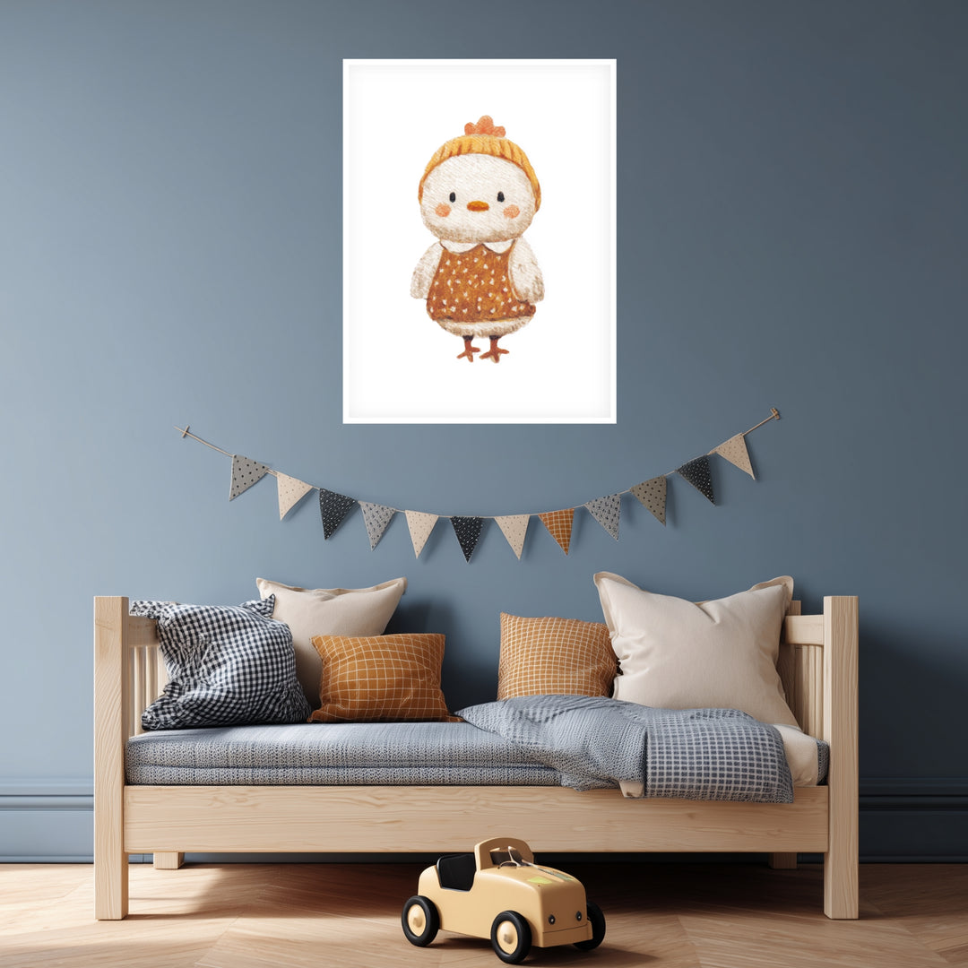 Babyhuhn im Pullover Poster Kinderzimmer – mattes Kunstdruck-Papier – Ansicht 4