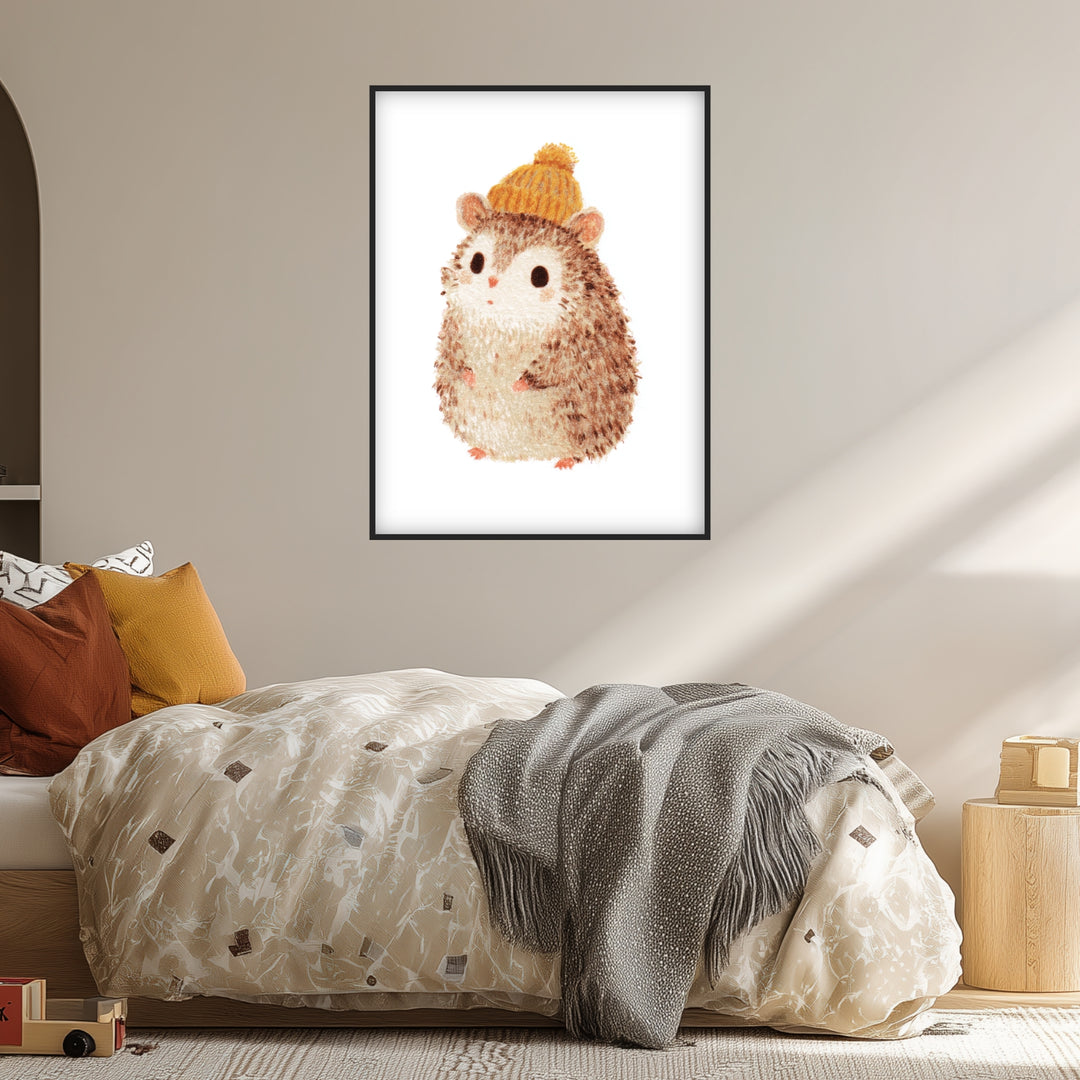 Babyigel mit Mütze Poster Kinderzimmer – mattes Kunstdruck-Papier – Ansicht 2