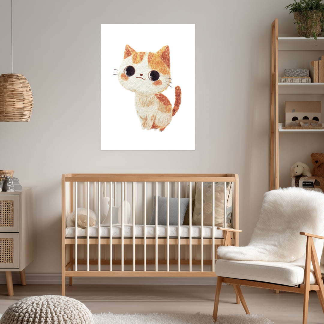 Babykatze mit großen Augen Poster Kinderzimmer – mattes Kunstdruck-Papier – Ansicht 3
