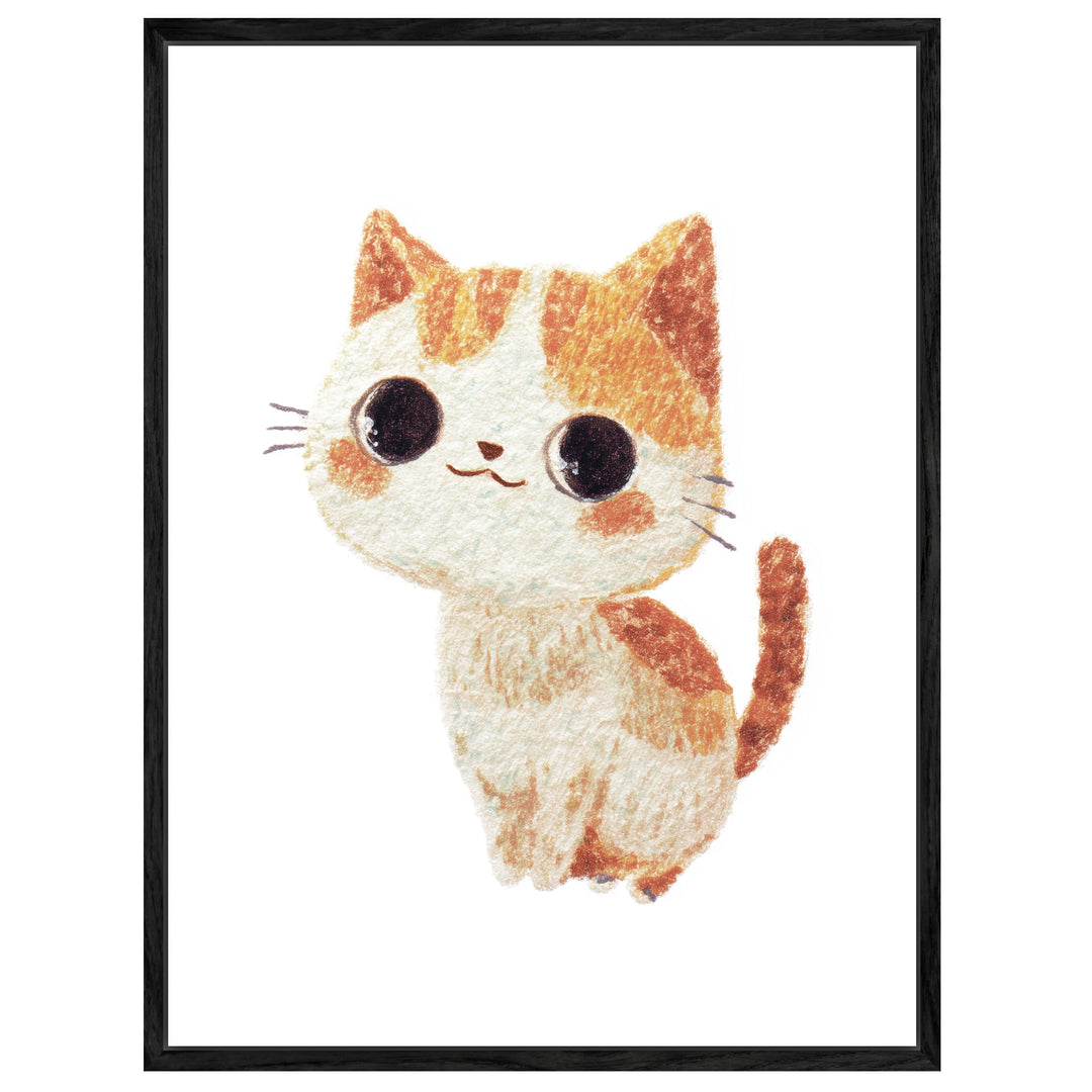 Babykatze mit großen Augen Leinwand Kinderzimmer – Leinwand auf Holzrahmen – Ansicht 4