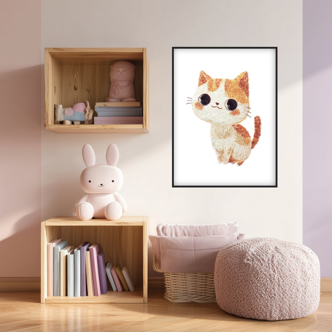 Babykatze mit großen Augen Poster Kinderzimmer – mattes Kunstdruck-Papier – Ansicht 2