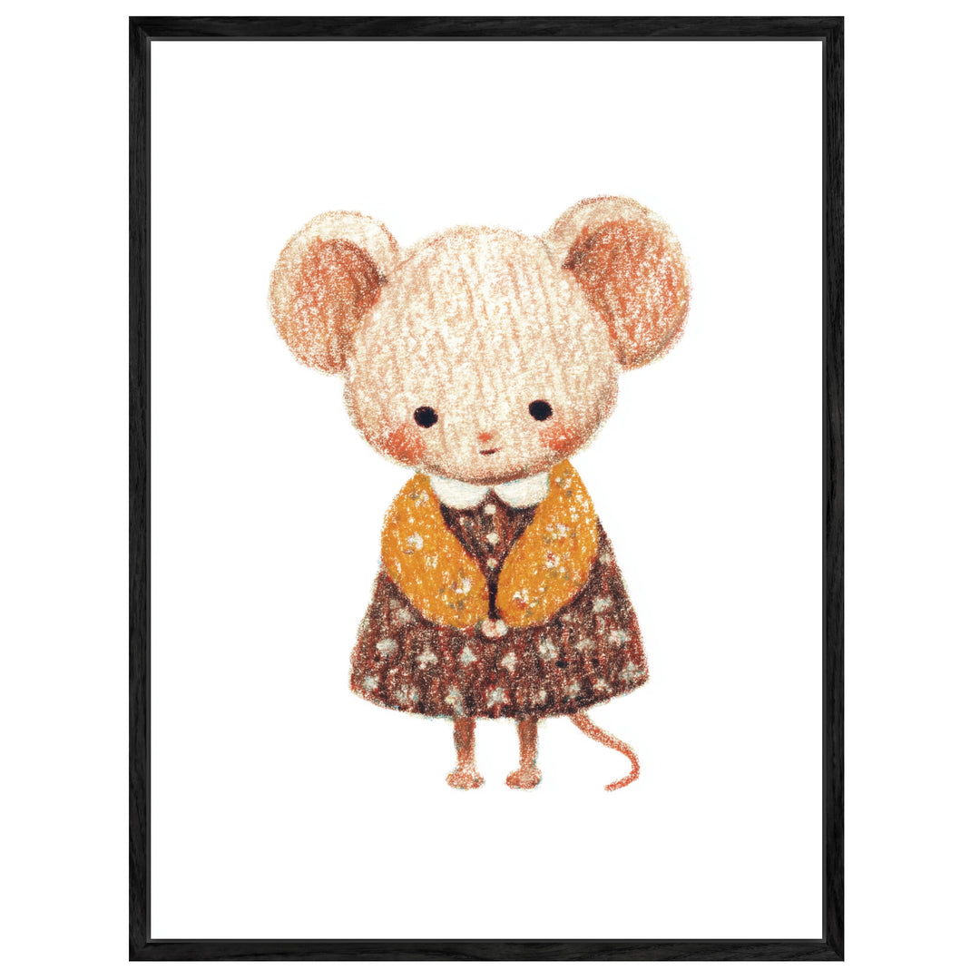 Babymaus im Kleid Leinwand Kinderzimmer – Leinwand auf Holzrahmen – Ansicht 4