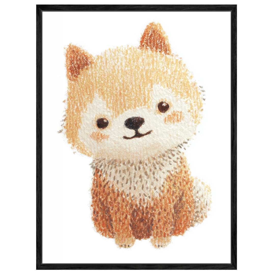 Babyshiba im Pullover Leinwand Kinderzimmer – Leinwand auf Holzrahmen – Ansicht 4