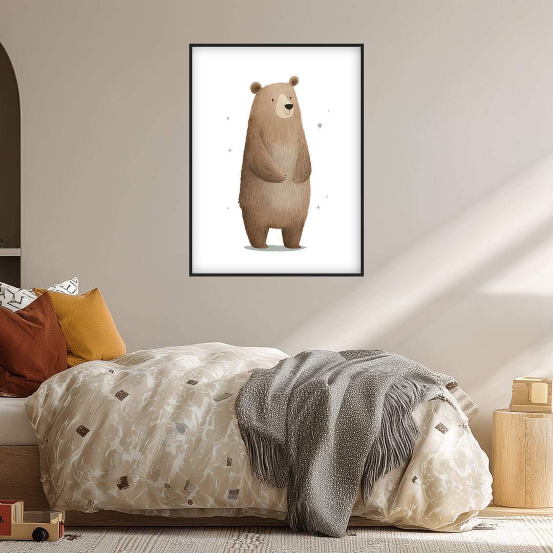 Freundlicher Bär stehend Poster abstrakt – mattes Kunstdruck-Papier – Ansicht 3