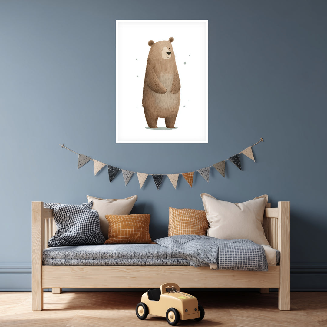 Freundlicher Bär stehend Poster abstrakt – mattes Kunstdruck-Papier – Ansicht 4