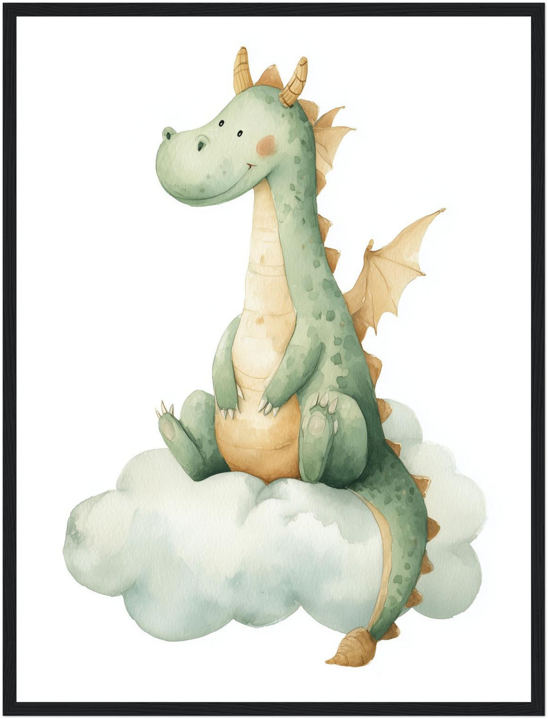 Freundlicher Drache auf Wolke Poster abstrakt – mattes Kunstdruck-Papier – Ansicht 4