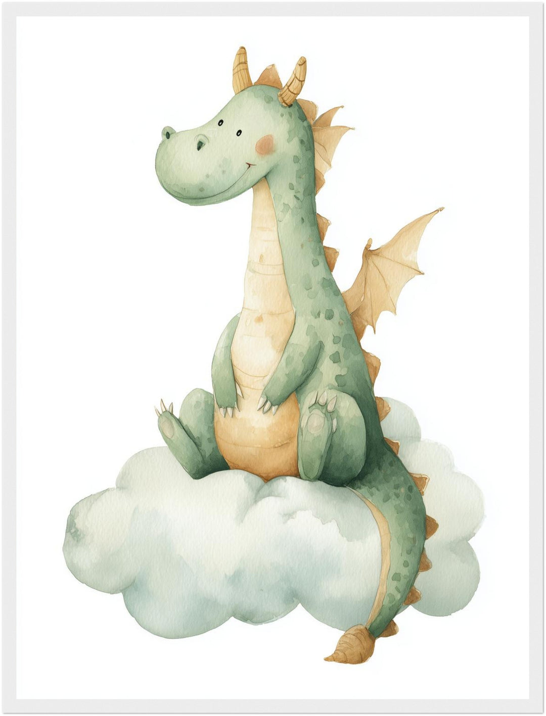 Freundlicher Drache auf Wolke Poster abstrakt – mattes Kunstdruck-Papier – Ansicht 3