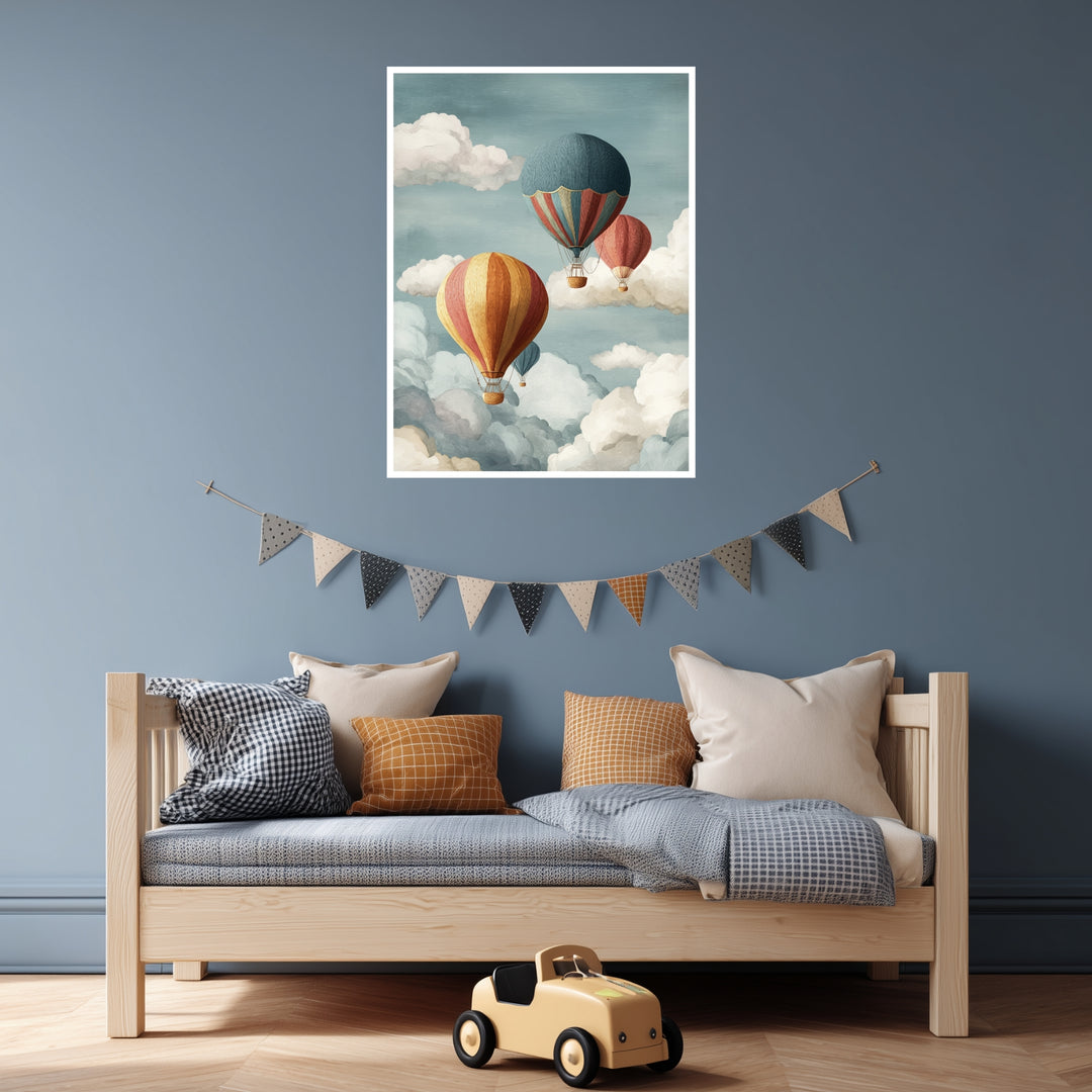 Heißluftballons in Wolken Poster abstrakt – mattes Kunstdruck-Papier – Ansicht 4