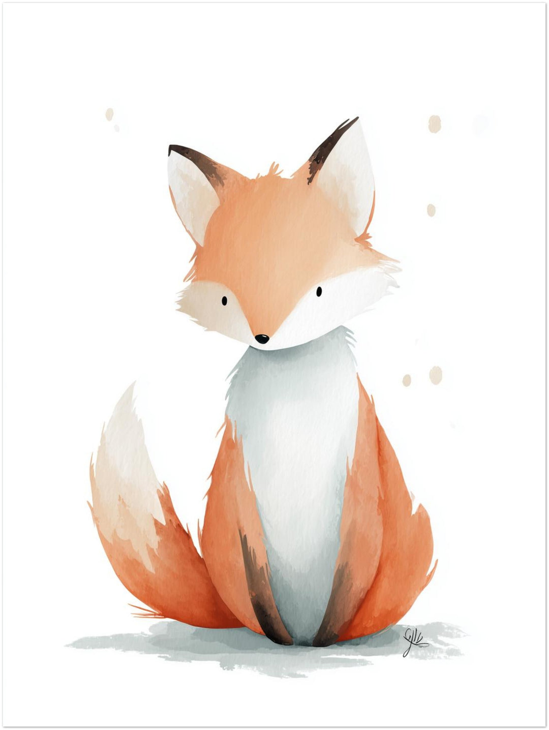 Ruhender Fuchs Illustration abstrakt – Wandkunst