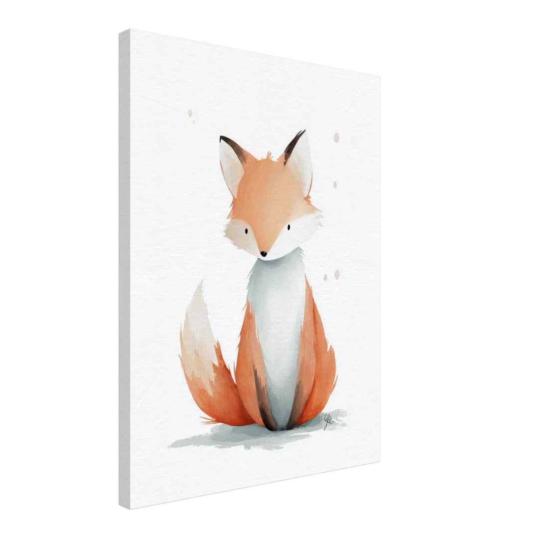 Ruhender Fuchs Illustration Leinwandbild abstrakt – Leinwand auf Holzrahmen – Ansicht 2