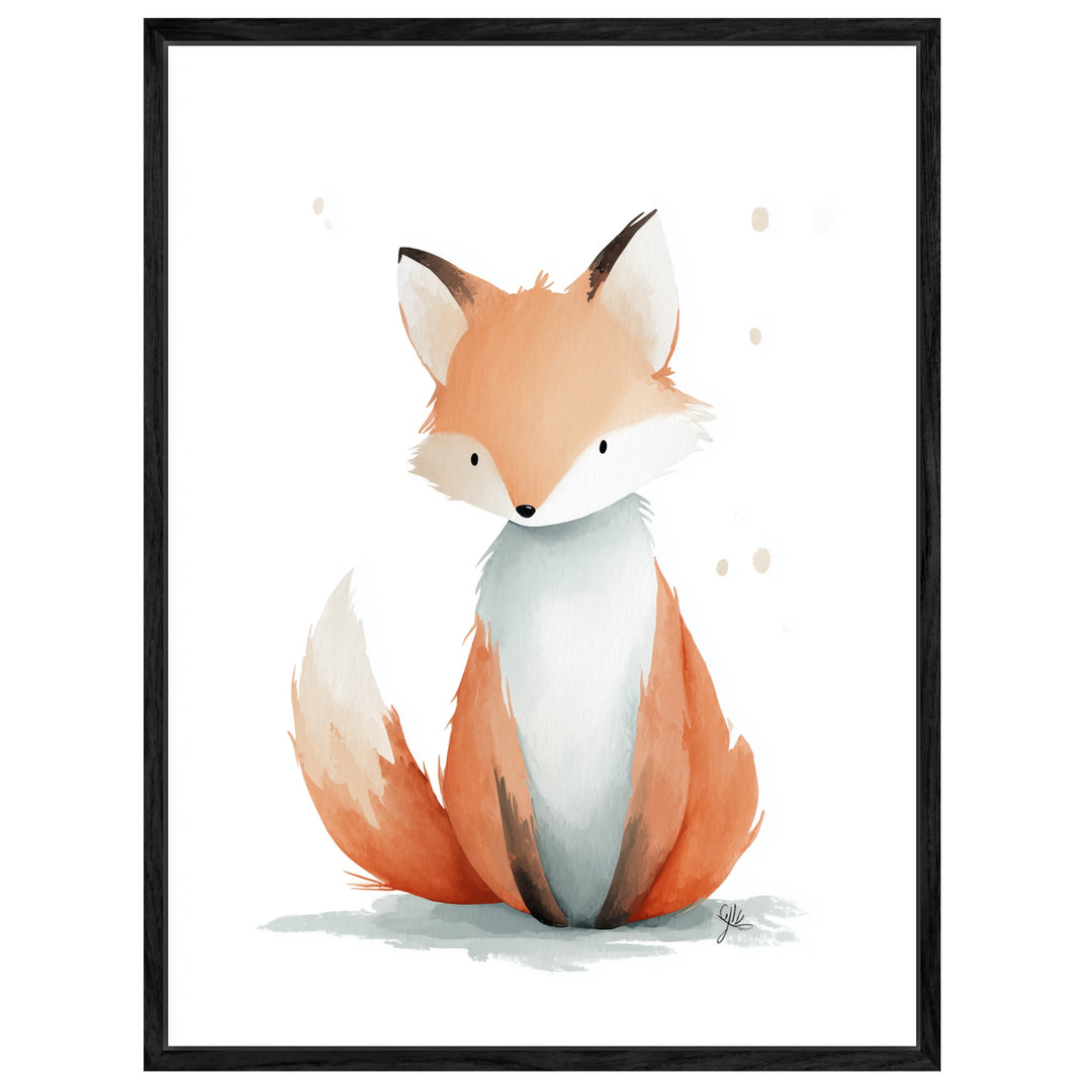 Ruhender Fuchs Illustration Leinwandbild abstrakt – Leinwand auf Holzrahmen – Ansicht 4