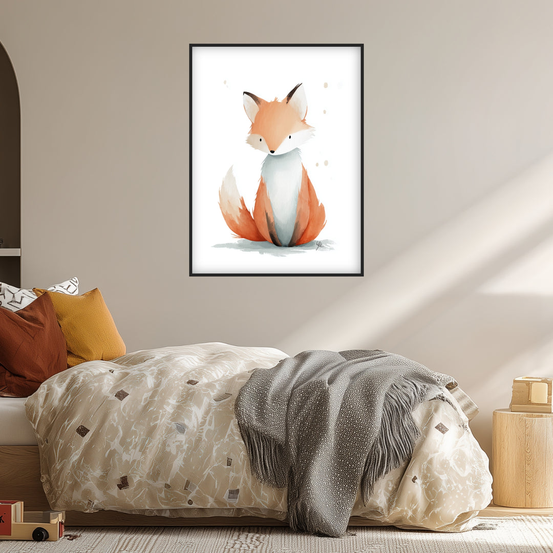 Ruhender Fuchs Illustration Poster abstrakt – mattes Kunstdruck-Papier – Ansicht 3