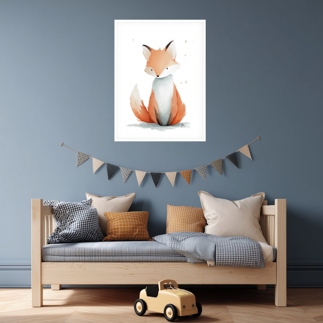 Ruhender Fuchs Illustration Poster abstrakt – mattes Kunstdruck-Papier – Ansicht 4