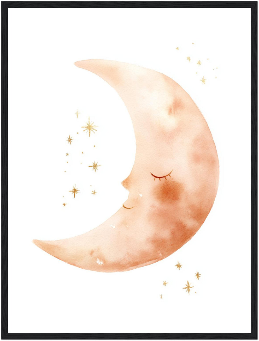 Schlafender Mond Aquarell Poster abstrakt – mattes Kunstdruck-Papier – Ansicht 5