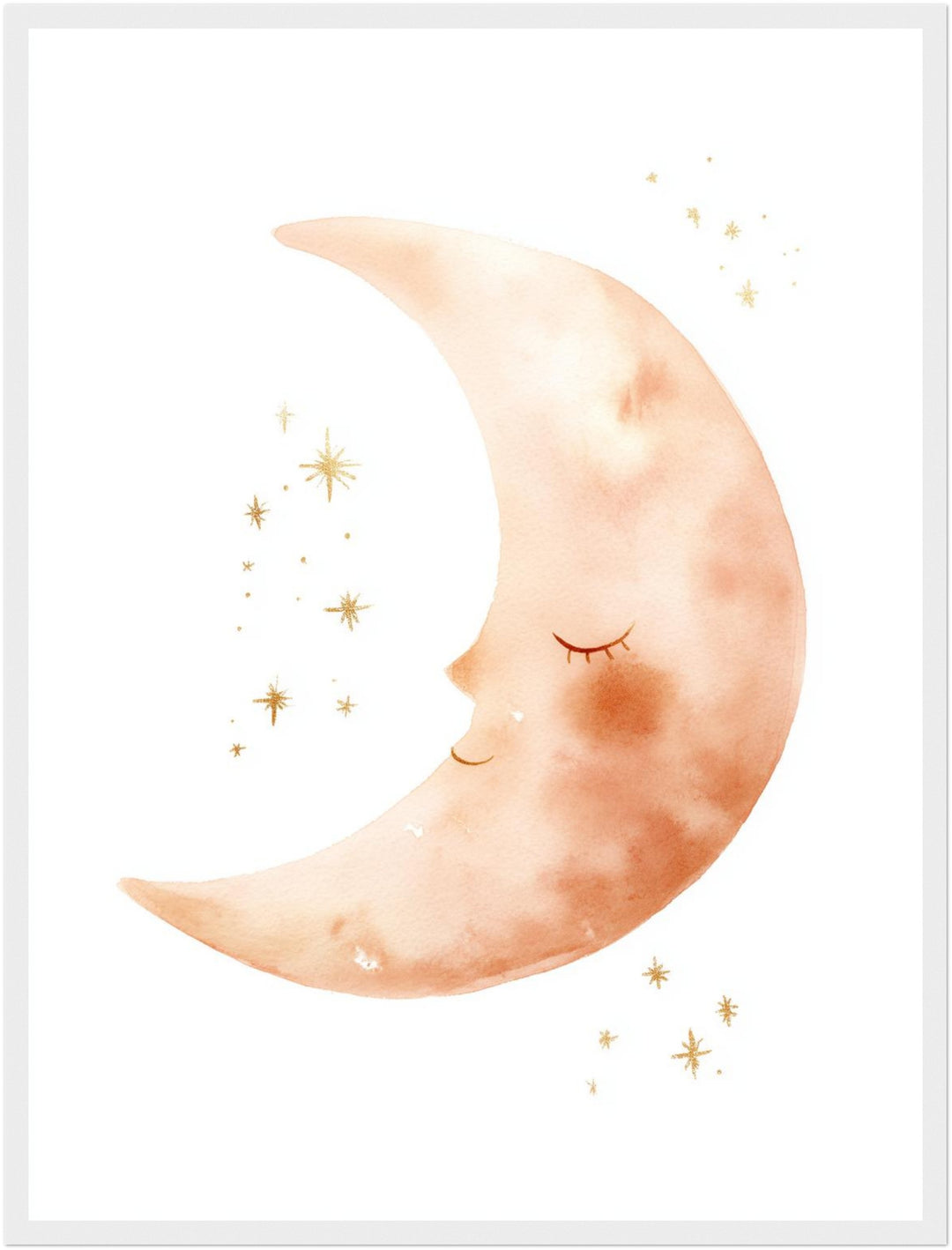 Schlafender Mond Aquarell Poster abstrakt – mattes Kunstdruck-Papier – Ansicht 6