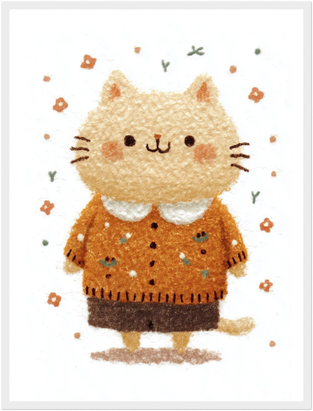 Katze im Pullover Poster Kinderzimmer – mattes Kunstdruck-Papier – Ansicht 6