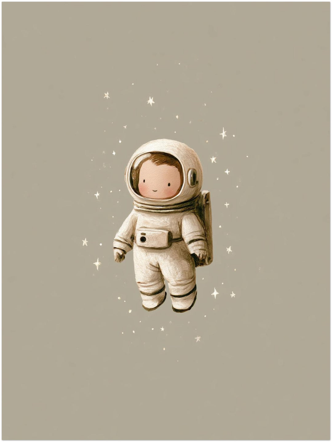 Kleiner Astronaut im Weltall Poster – Ohne Rahmen – Produktfoto