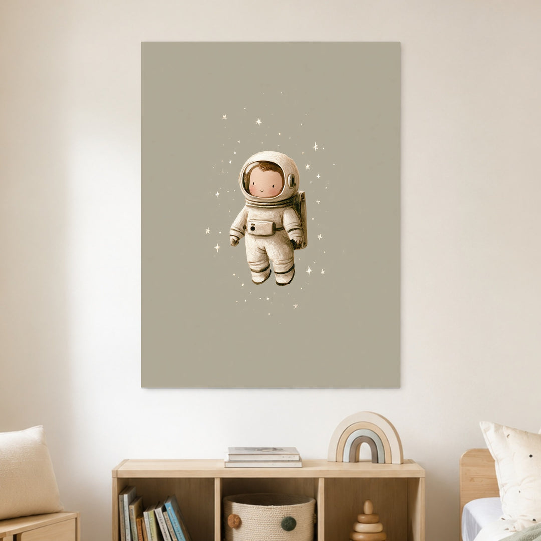 Kleiner Astronaut im Weltall Poster – Ohne Rahmen – Produktfoto