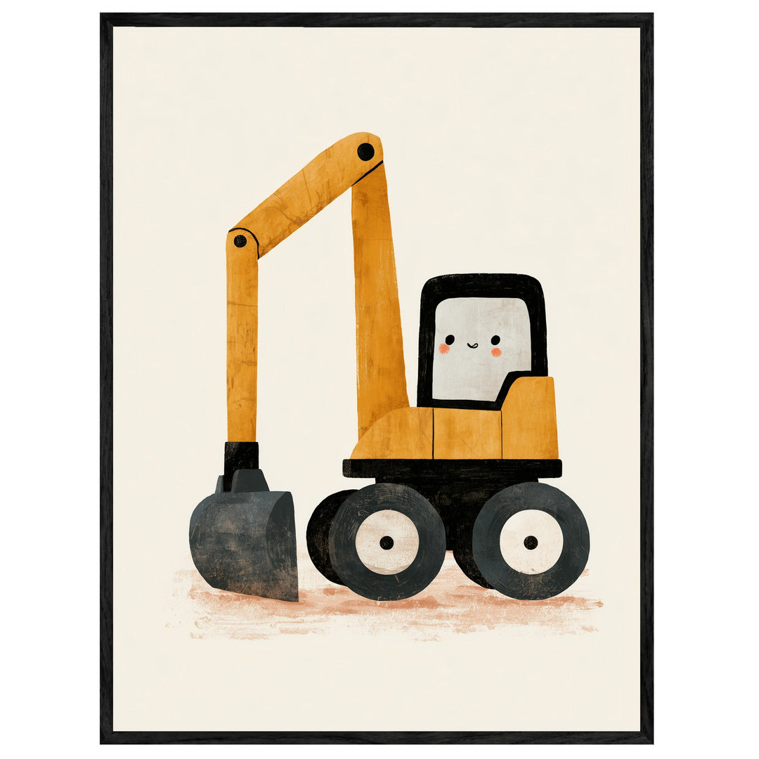 Fröhlicher Bagger auf Rädern Leinwand