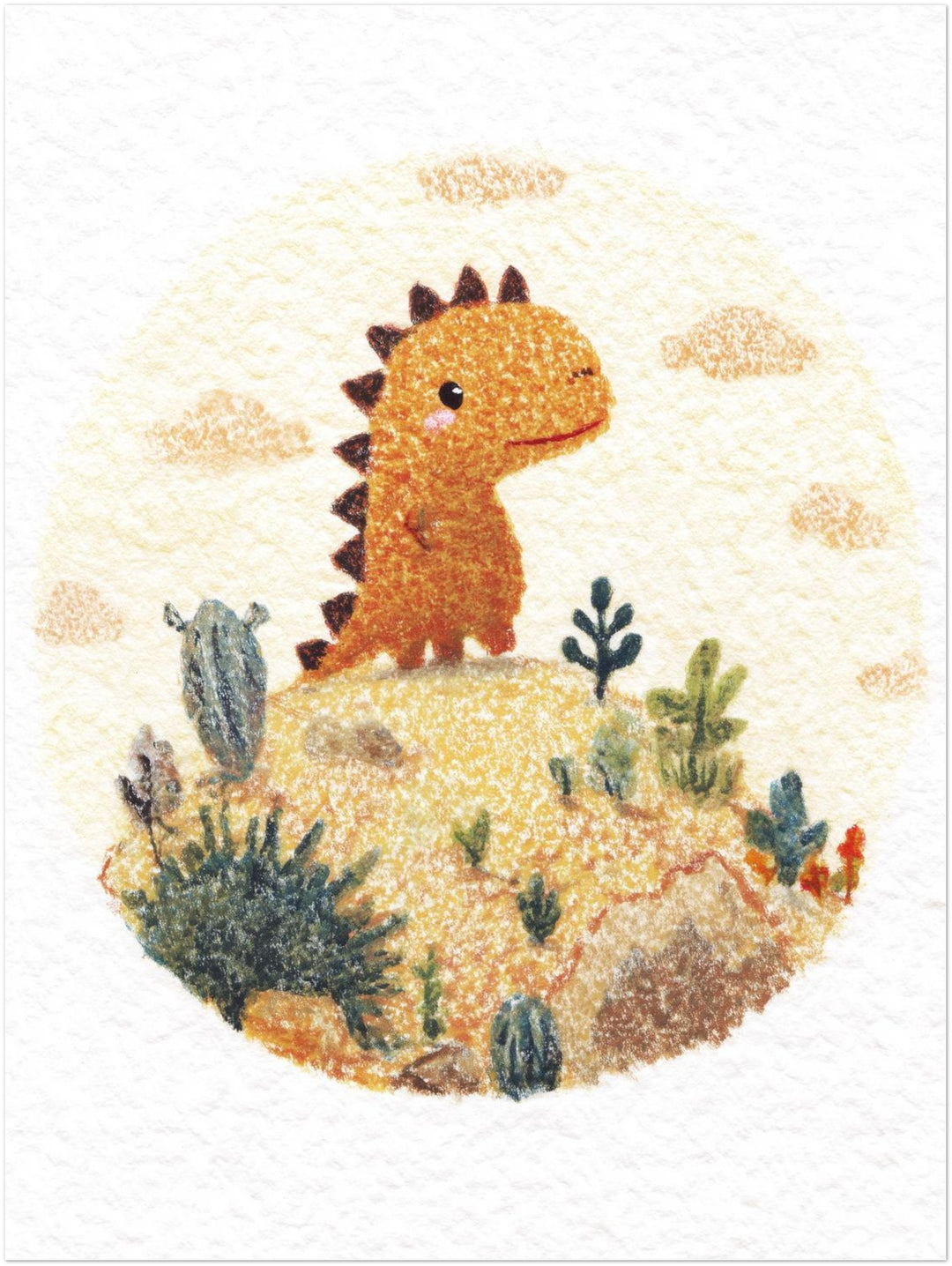 Kleiner Dinosaurier Landschaft Kinderzimmer – Wandkunst