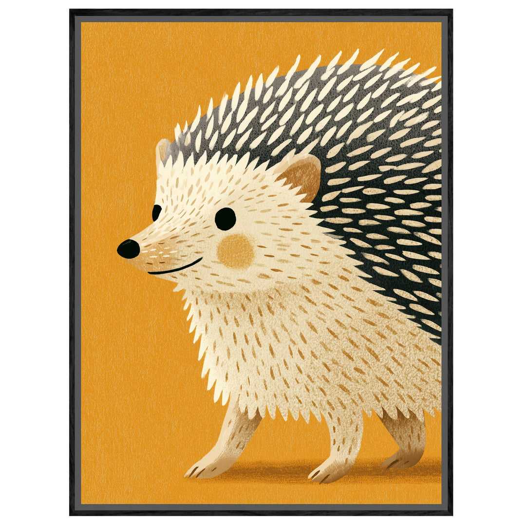 Kleiner Igel auf Goldgelb Leinwandbild – Leinwandbild