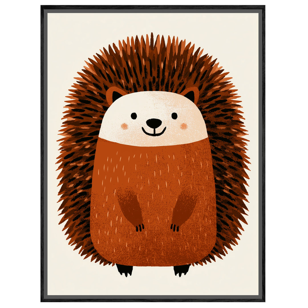 Lächelnder Igel im Herbst Leinwandbild – Leinwandbild