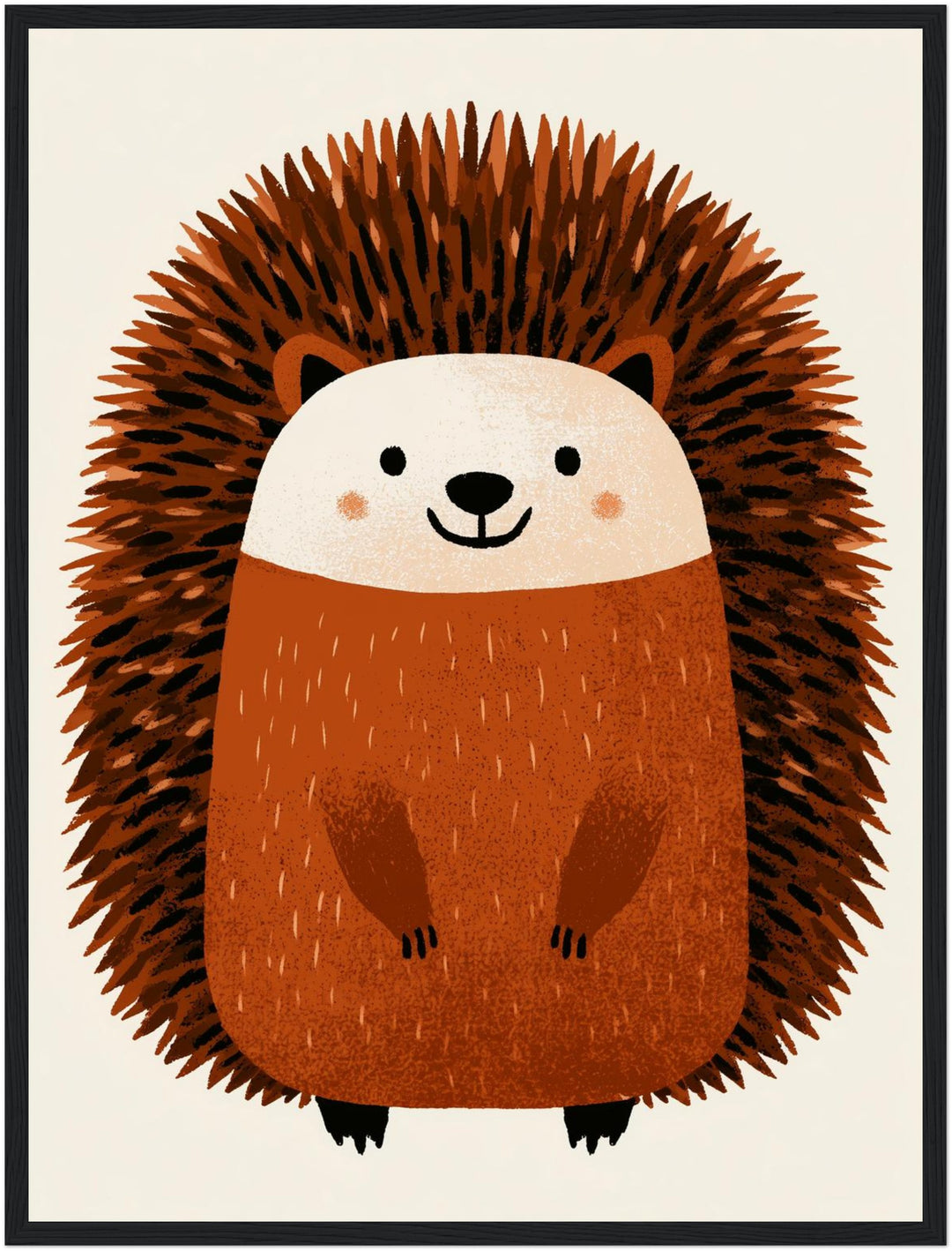 Lächelnder Igel im Herbst Poster – Schwarzer Rahmen – Produktfoto