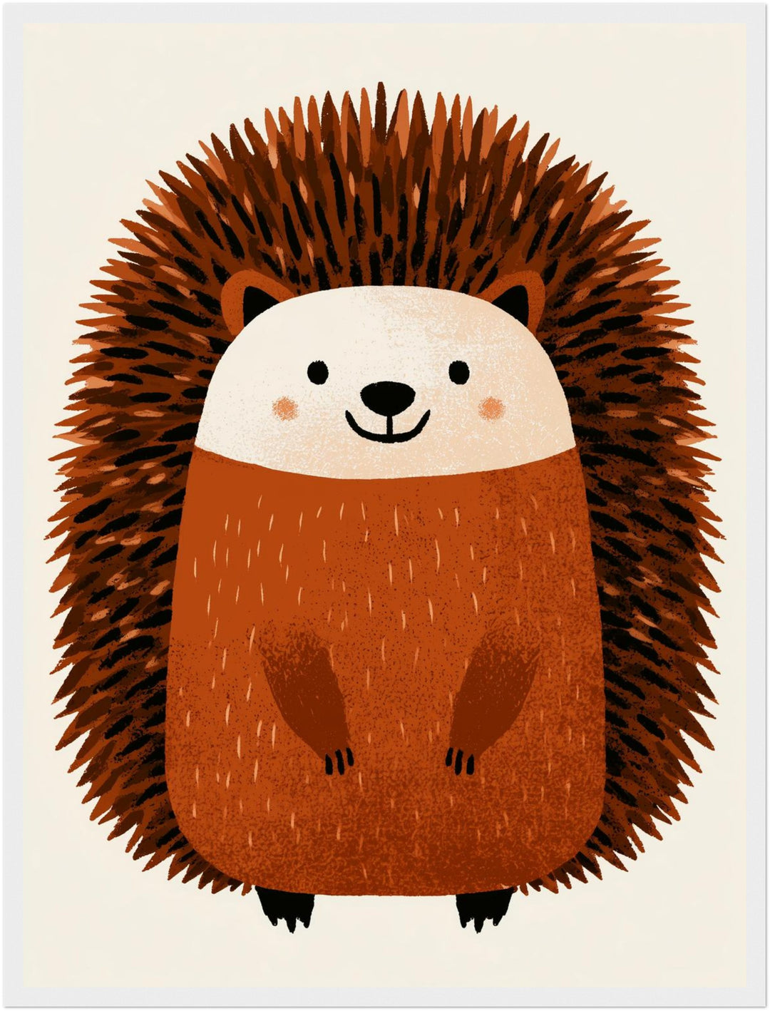 Lächelnder Igel im Herbst Poster – Weißer Rahmen – Produktfoto