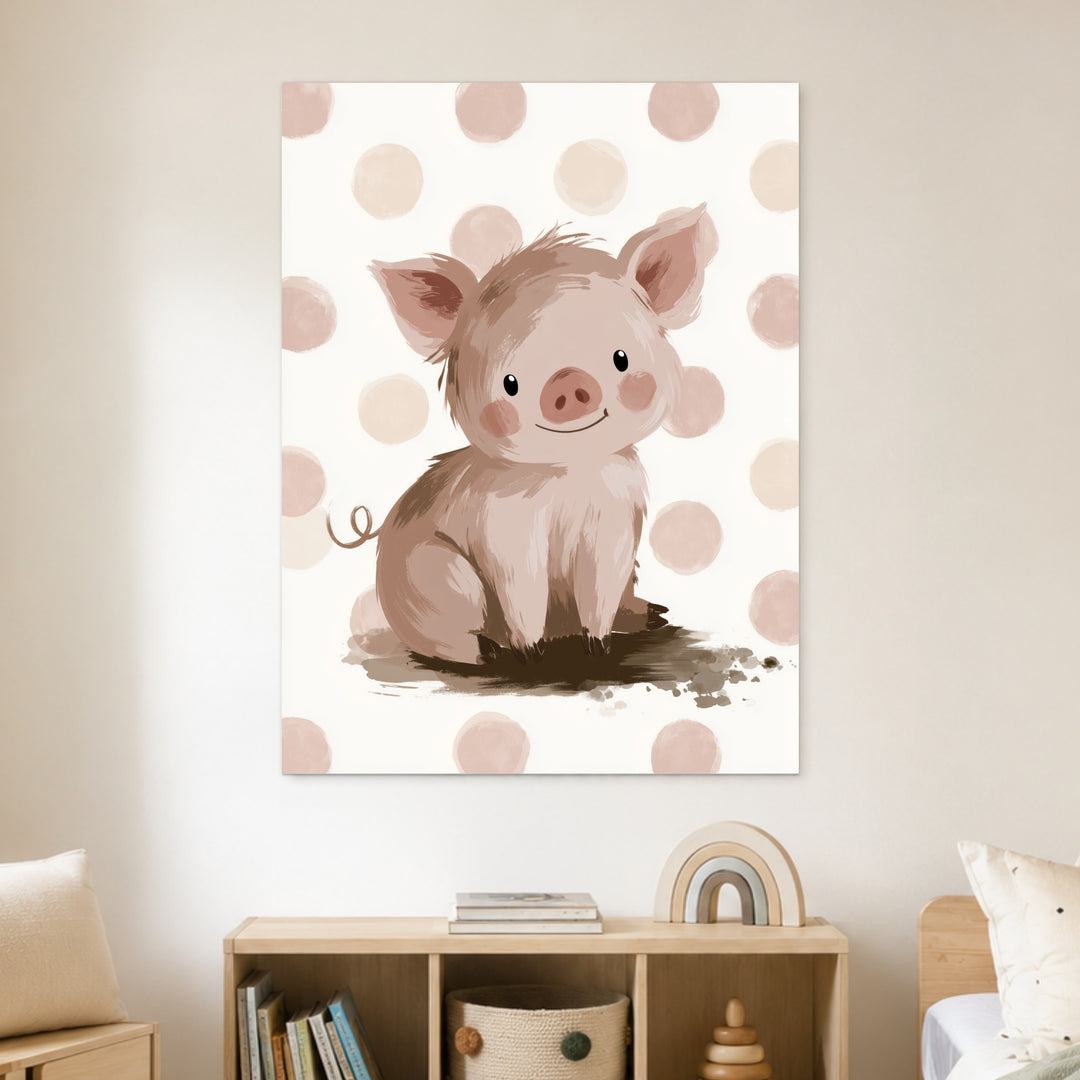 Kleines Schweinchen Aquarell Poster – Ohne Rahmen – Produktfoto
