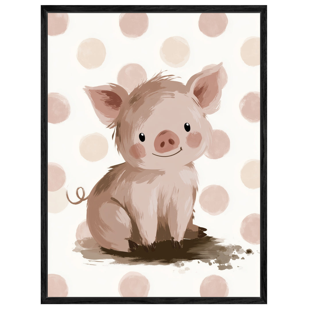 Kleines Schweinchen Aquarell Leinwandbild – Leinwandbild
