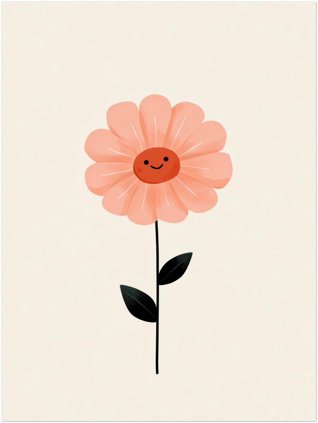 Lächelnde rosa Blume Poster – Ohne Rahmen – Produktfoto