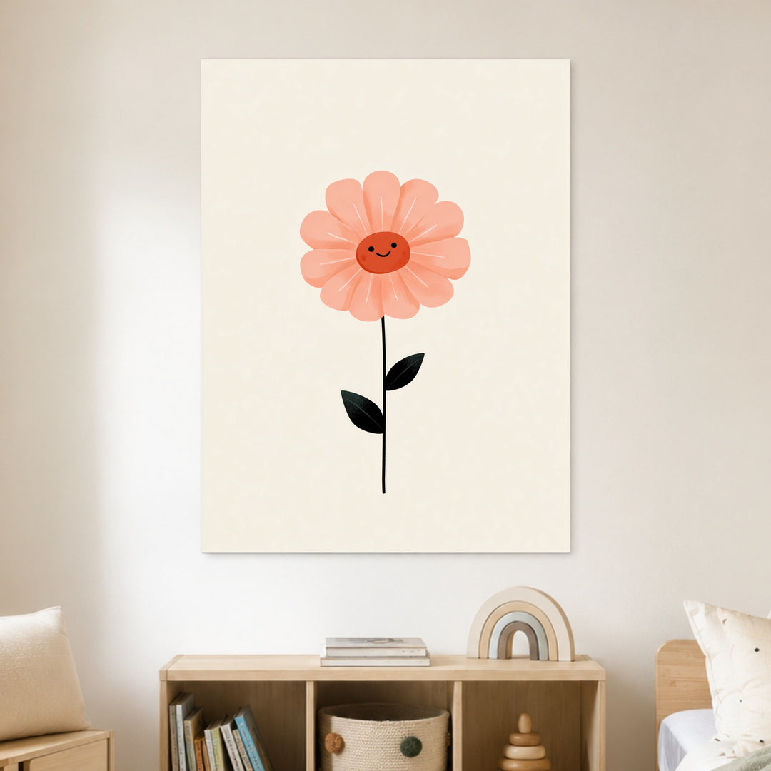 Lächelnde rosa Blume Leinwandbild – Ohne Rahmen – Produktfoto