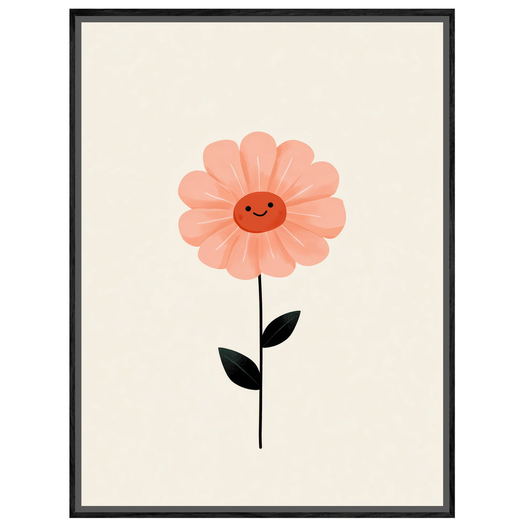 Lächelnde rosa Blume Leinwandbild – Leinwandbild