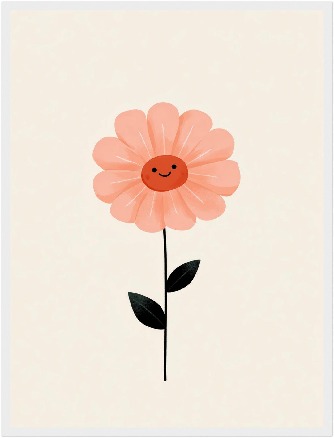 Lächelnde rosa Blume Poster – Weißer Rahmen – Produktfoto