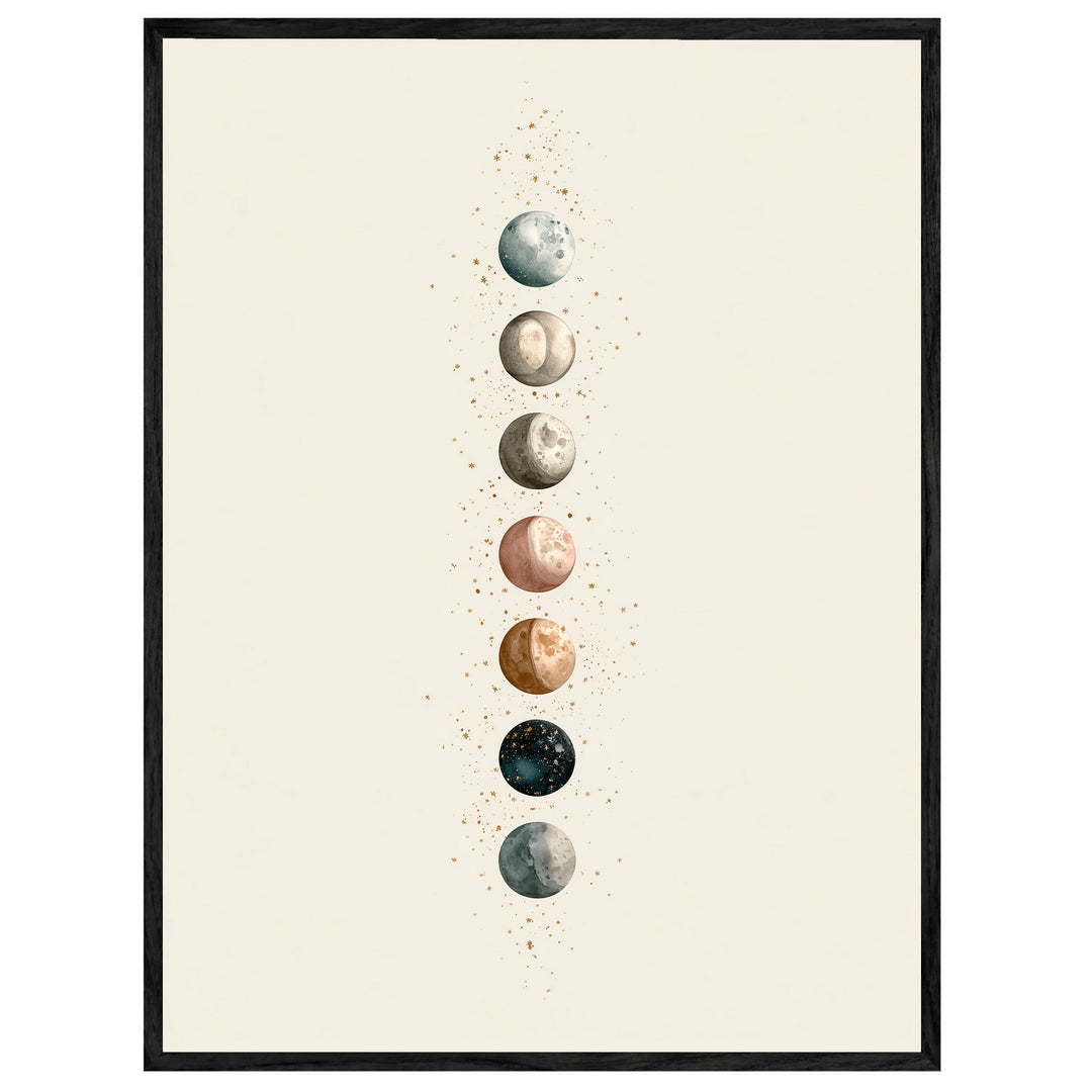 Sieben Monde im Aquarell Leinwand