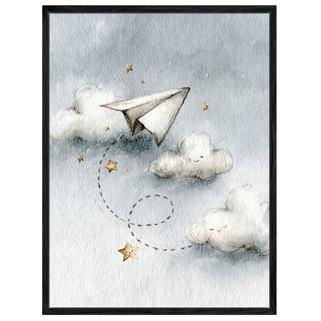 Papierflieger zwischen Wolken Leinwandbild – Leinwandbild
