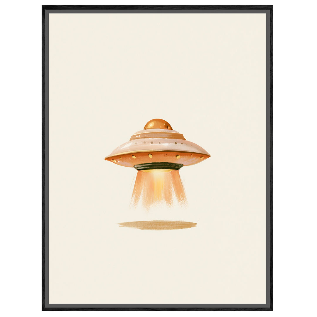 Fliegende Untertasse retro Leinwandbild – Leinwandbild