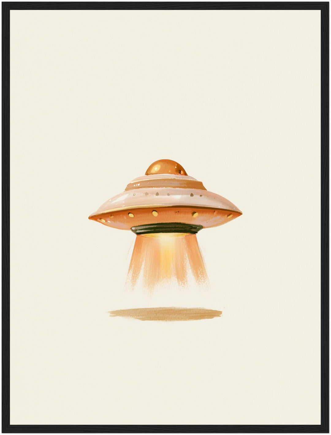 Fliegende Untertasse retro Poster – Schwarzer Rahmen – Produktfoto