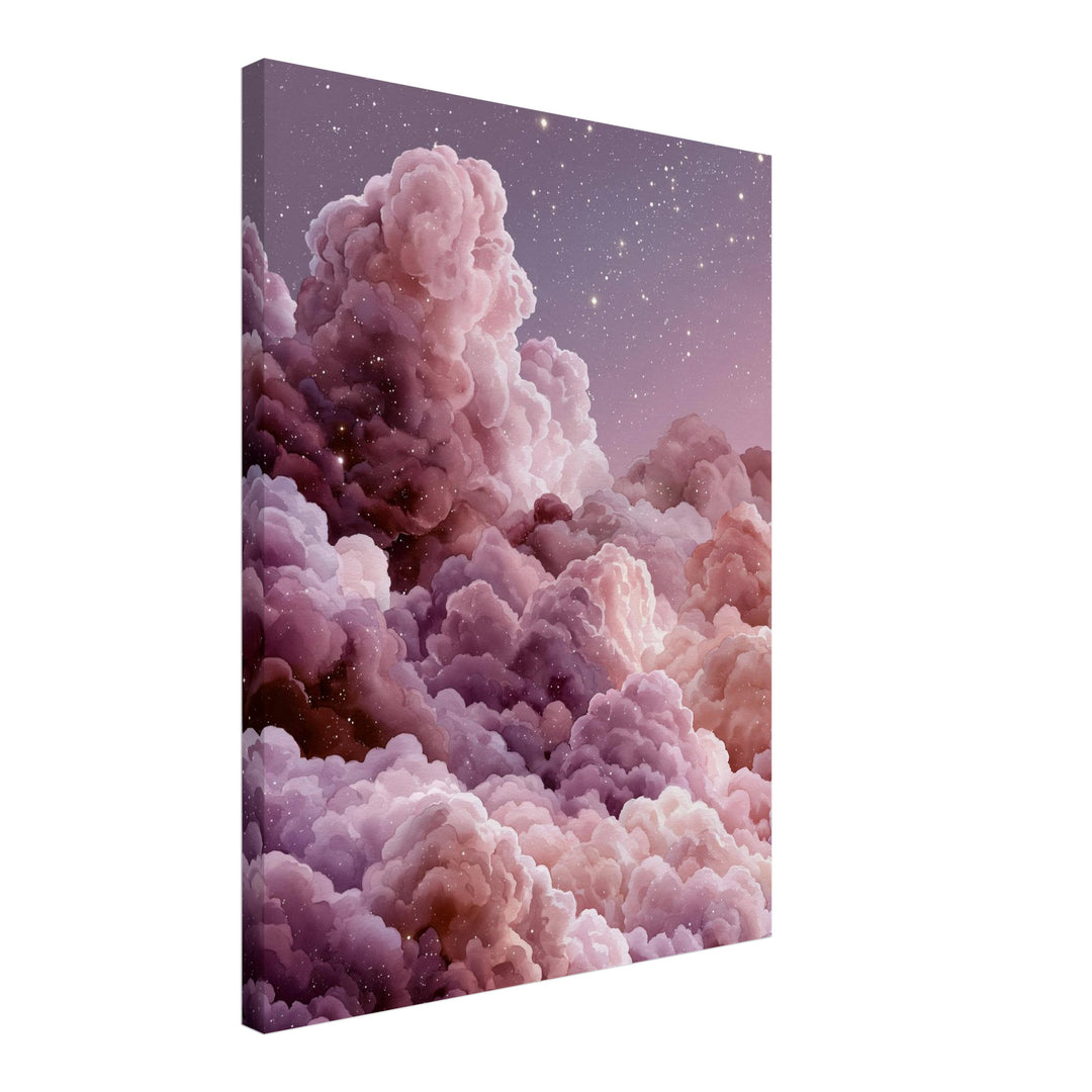 Magische Wolken im Sternenlicht Leinwandbild – Schräge Ansicht – Produktfoto